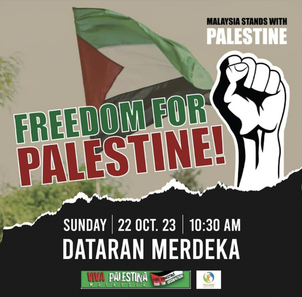 Ngos Will Hold Freedom For Palestine Rally In Dataran Merdeka On Sunday