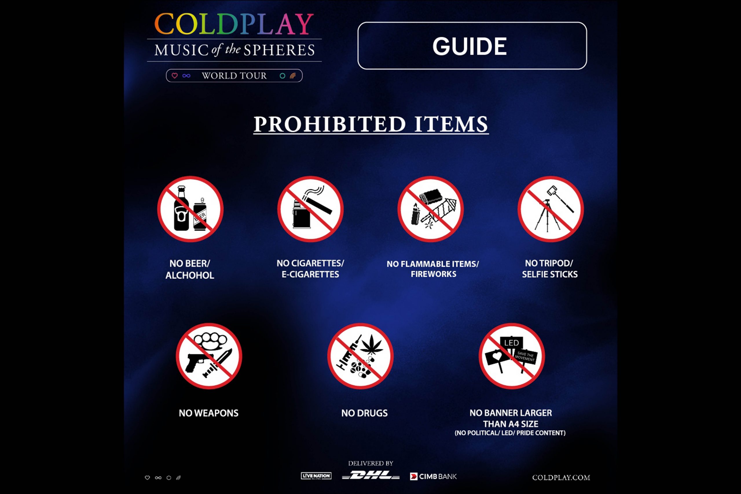 Political, LGBT banners banned from Coldplay’s coming KL concert