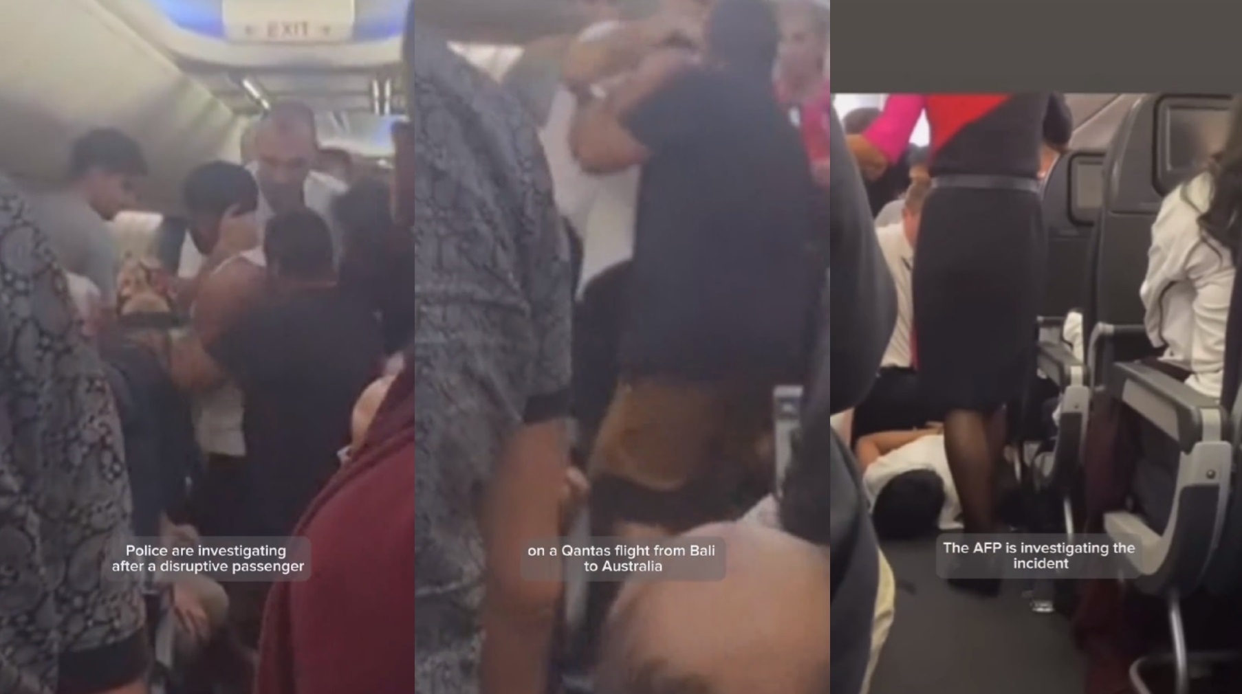Unruly passenger pinned down on Qantas flight from Bali to Melbourne