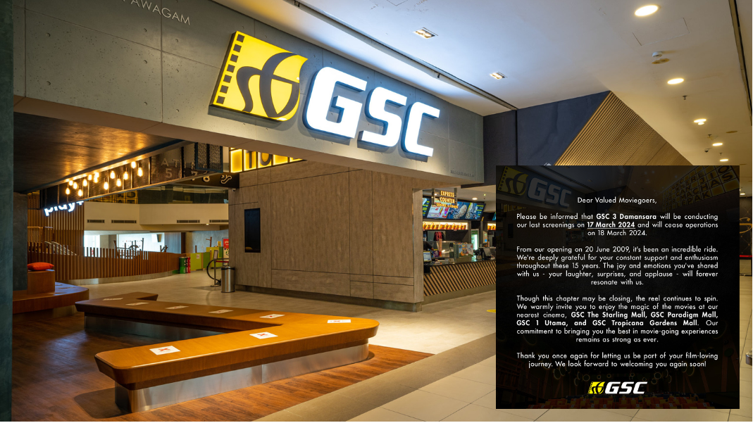 GSC 3 Damansara ditutup mulai esok selepas 15 tahun beroperasi
