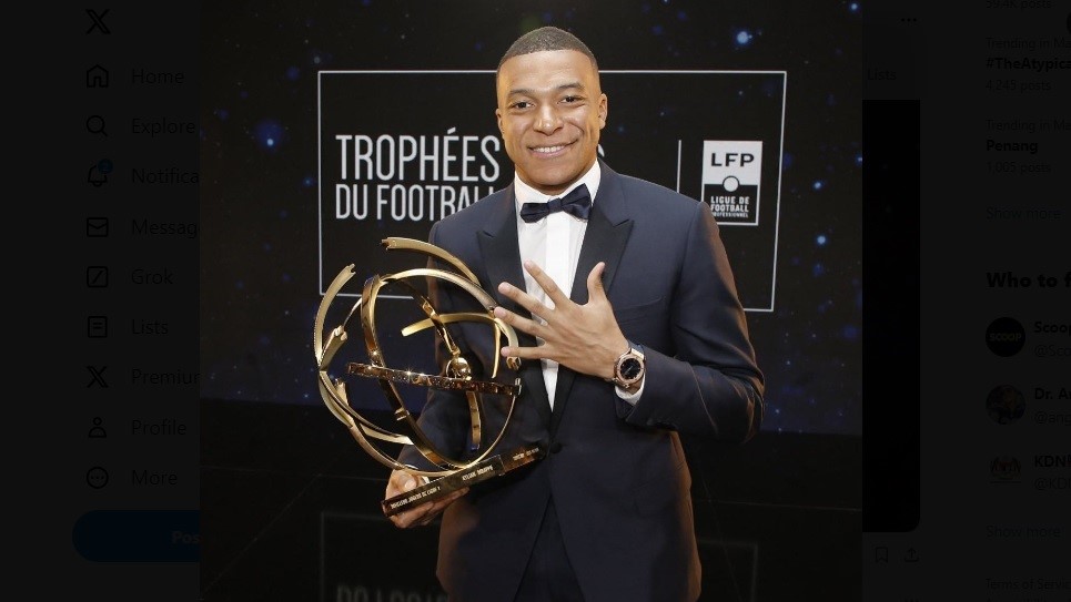 Mbappe crowned France's player of the year