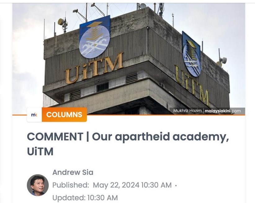 UiTM ‘apartheid’ article writer gives statement to cops in hospital