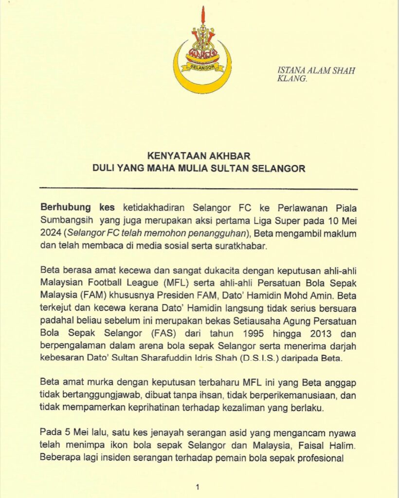 Sultan-Selangor-statement-1