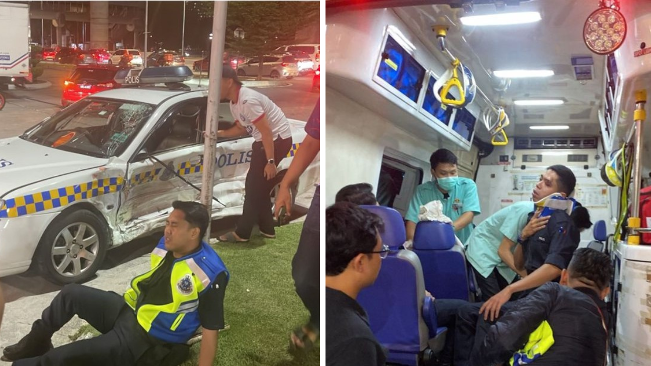 2 anggota polis cedera, MPV dinaiki ketika bertugas dirempuh Honda City